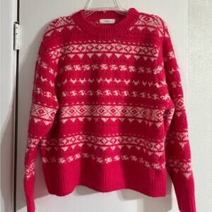TALULAH | Pink Fair Isle Knit Sweater